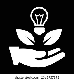 Icono de glifo vector de crecimiento de idea única