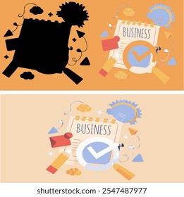 unique illustration design business notes