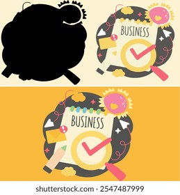 Diseño de ilustración único Notas de negocios