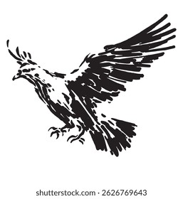 unique illustration of flying dove silhouette vector with very beautiful design