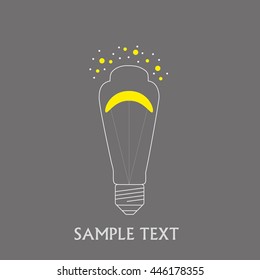 Unique illustration of the glow lamp - for an example of production, the poster, a banner, a card. Vector modern art.