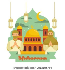 unique illustration of islamic new year day