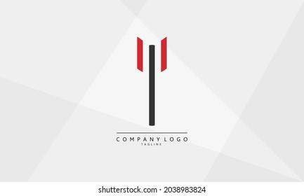 Unique illustration logo design in the form of a trident, fork, initial design of the letters M, W, and I