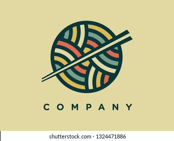 unique illustration logo noodle / ramen