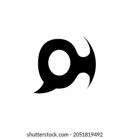 Logo del ilustrador único en forma de letras Q y C transparentes
