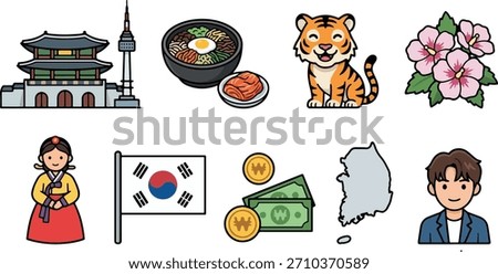 A unique image of Korea in a cartoon style