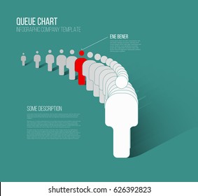 Unique individuality concept vector illustration - one figure in the queue is different from others