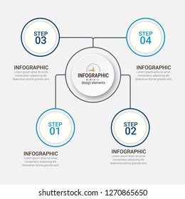 Unique infographics Template with 4 options. Vector infographic element. - Vector
