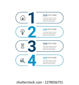 Unique infographics Template with 4 options. Vector infographic element. - Vector