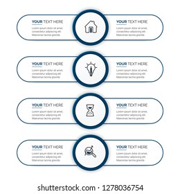 Unique infographics Template with 4 options. Vector infographic element. - Vector