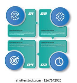 Unique infographics Template. Vector Infographic label design template with icons and 4 options or steps.