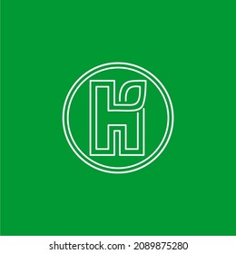 Unique initial H logo design for herbal company