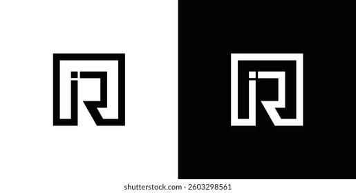 Unique initial IR Minimalist Style initial based logo design inspiration, vector