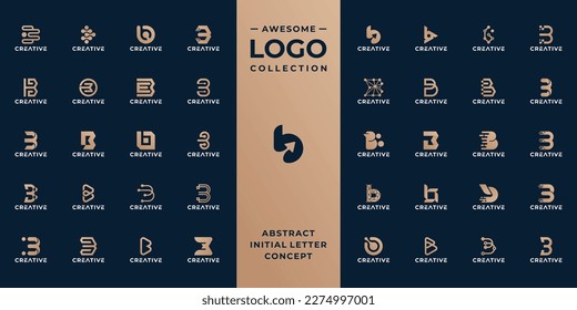 unique initial letter B logo design collection.