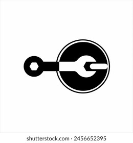 Diseño único del logotipo inicial de la letra C con una llave.