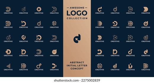 colección única de diseño del logotipo D de la letra inicial.