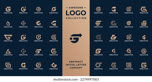 colección de diseño de logotipo G de letra inicial única.