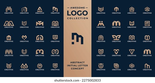 unique initial letter m logo design collection.