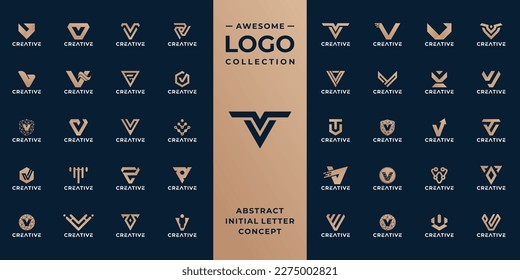 unique initial letter V logo design collection.