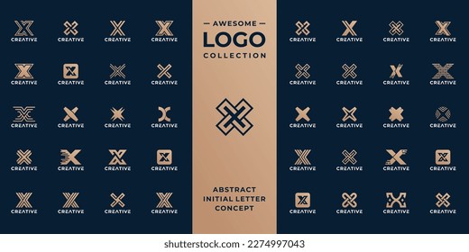 unique initial letter X logo design collection.