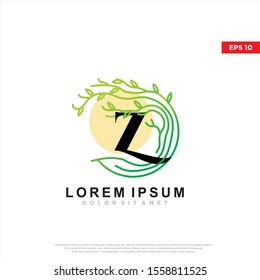 unique initial letter z tree logo. modern icon, template design