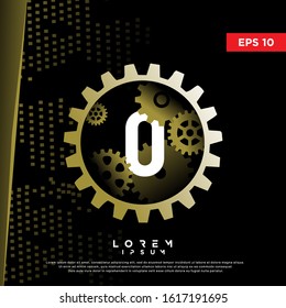 unique initial number 0 steampunk style logo. vintage icon, template design