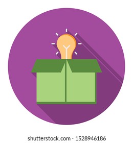 Unique innovative out of the box business creative  idea concept vector icon