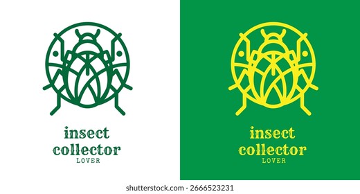 Unique insect community logo in editable vector style, perfect for eco-friendly organizations.