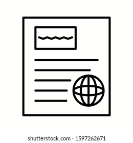 Unique International Newspaper Vector Line Icon