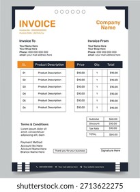 Einzigartige Rechnungsvorlage und Vector Business Stationery Design.