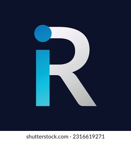 Logo de la letra iR única Plantilla vectorial de icono.