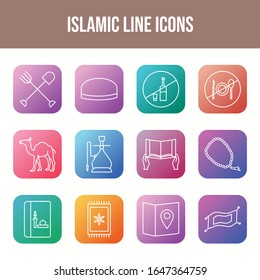 Unique Islamic Line Icons Set	