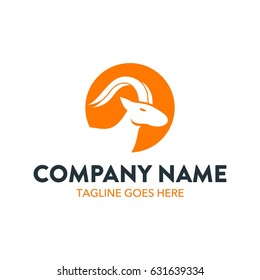 Unique Isolated Ibex Logo Template