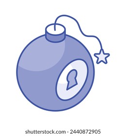 A unique isometric icon of cyber bomb in trendy style