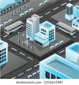 Ilustración isométrica única de los edificios