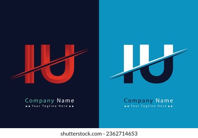 Unique iU letter logo Icon vector template.