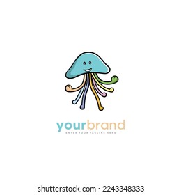 unique jellyfish mascot design template