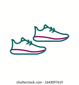 Icono de la línea vectorial de zapatos de trotador único