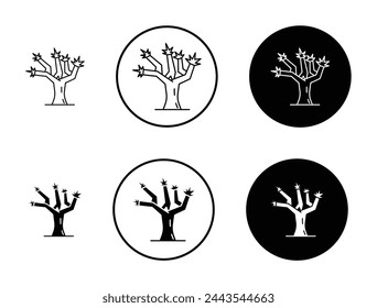Unique Joshua Tree and Natural Icons. Desert Flora and Ecological Plant Symbols.