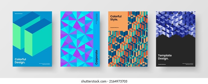 Cubierta exclusiva del diario Diseño A4, paquete de plantillas vectoriales. Colección de concepto de la primera página del patrón de mosaico original.
