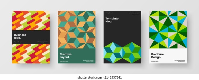 Composición de concepto de diseño de vectores de portada de diario única. Resumen de la colección de diseño de banners de azulejos geométricos.