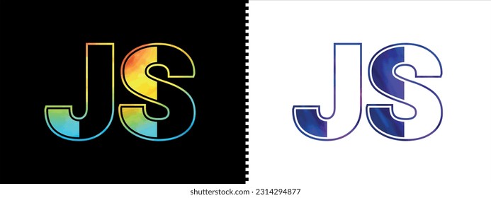 Plantilla vectorial de icono del logotipo de la carta de JS única. Diseño de logotipo de alfabeto elegante de primera calidad para empresas