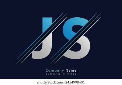 Unique JS letter logo Icon vector template.