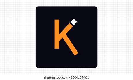 Unique K Letter Creative Typography Logo, Colorful K Letter Minimal Logo Sign, K Character Logo Symbol