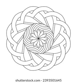 Unique Kaleidoscopic Creations mandala coloring book page for kdp book interior. Peaceful Petals, Ability to Relax, Brain Experiences, Harmoni