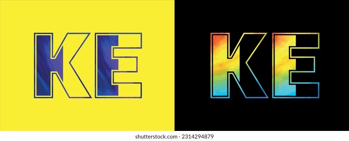 Logo de la letra KE exclusiva Plantilla vectorial de iconos. Diseño de logotipo de alfabeto elegante de primera calidad para empresas