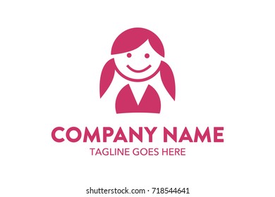 Unique Kid Children Logo Template