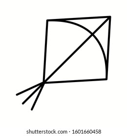 Unique Kite  Vector Line Icon