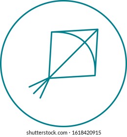 Unique Kite  Vector Line Icon