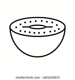 Unique Kiwi Vector Line Icon